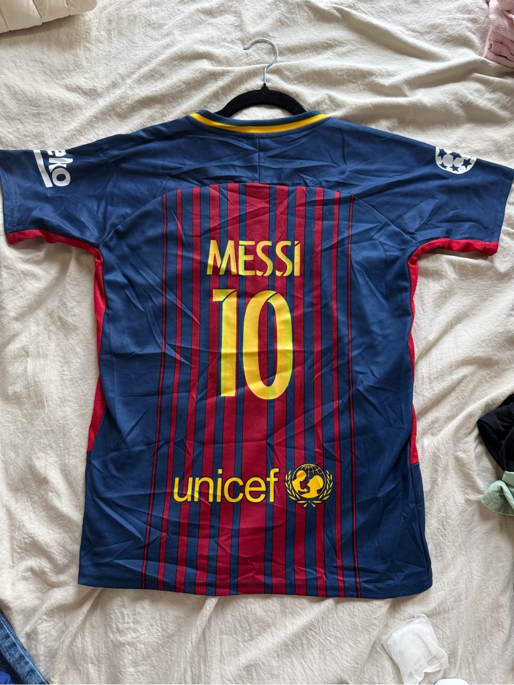 Kappa Kids Navy, Red & Yellow Messi #10 Soccer Jersey